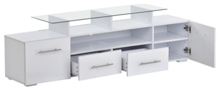 Universal Entertainment Center white modern TV benches