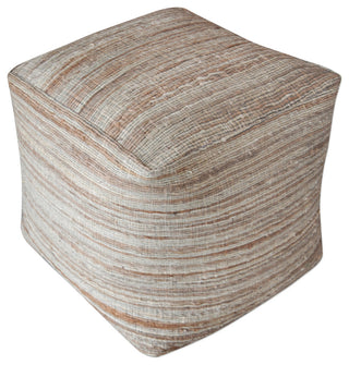 Uttermost Shiro Contemporary Hemp Pouf in Beige and Tan Finish