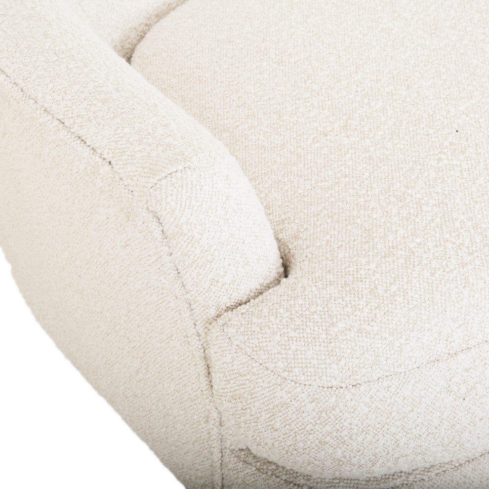 Gerald Boucle Upholstered Club Chair, Almond/Matte Black