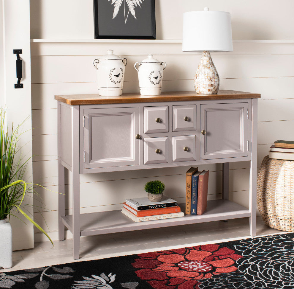 Safavieh Charlotte Storage Sideboard, Quartz Gray/Oak