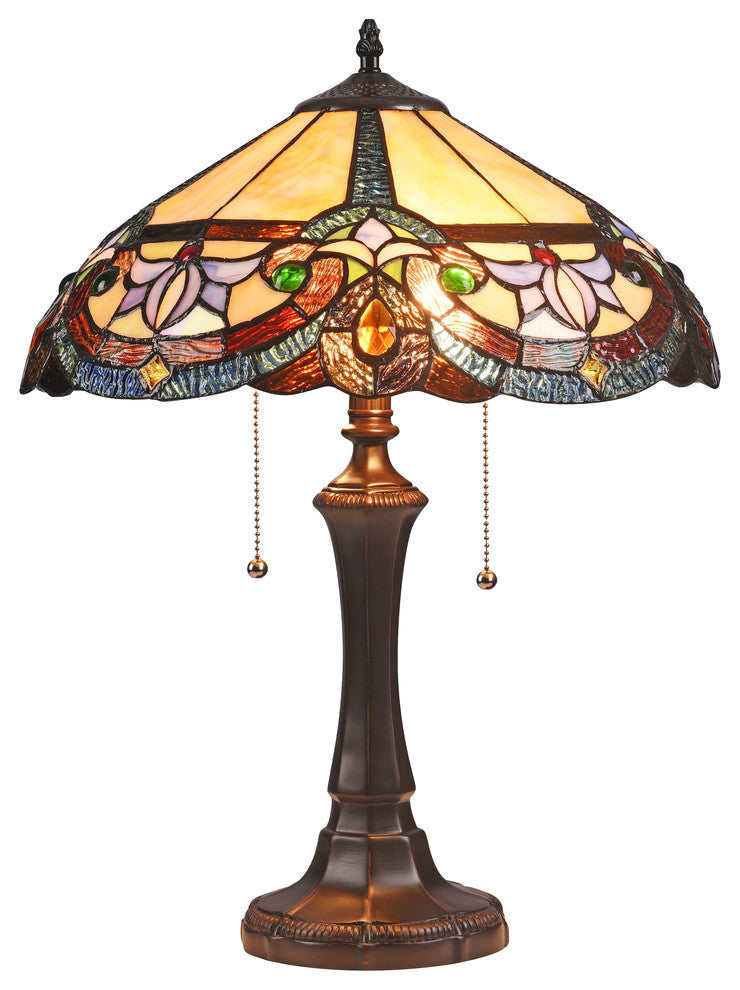 CHLOE-Lighting CAROLINE Victorian 2-Light Dark Bronze Table Lamp, 16" Wide