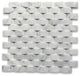Carrara Marble 3D Cambered 1x2 Arched Mosaic Tile Honed Venato Carrera, 1 sheet