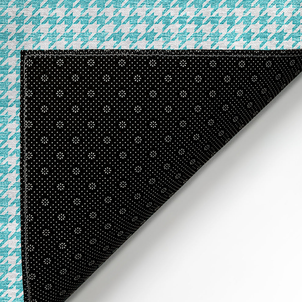 Indoor/Outdoor Hinton HN1 Aqua Machine Washable 6' x 6' Rug