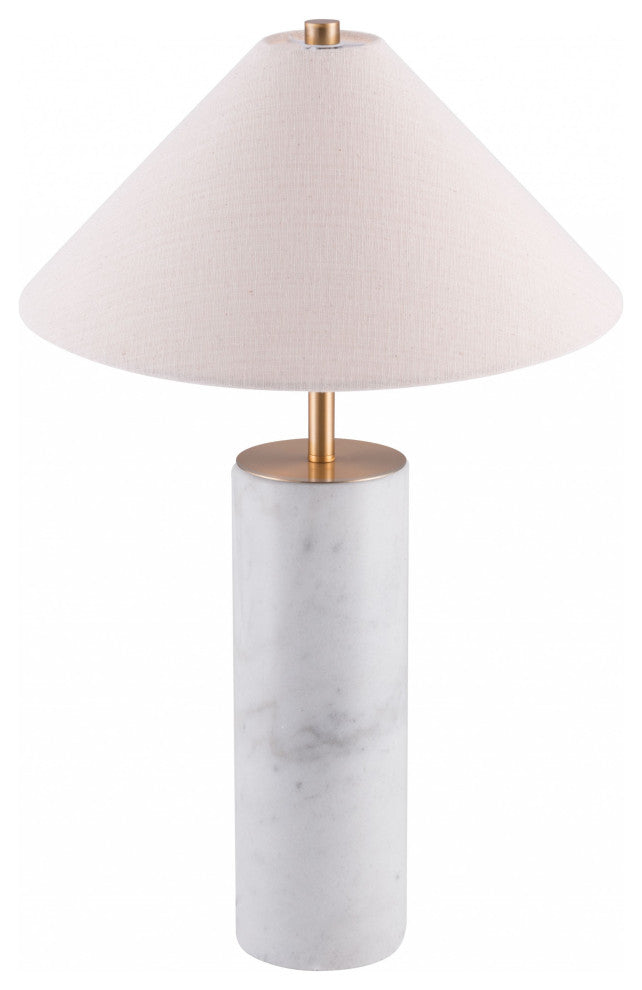 Urban White Marble Cyliner Table Lamp