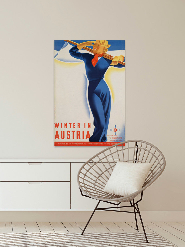 "Austria Winter" Painting Print on Wrapped Canvas, 12"x18"