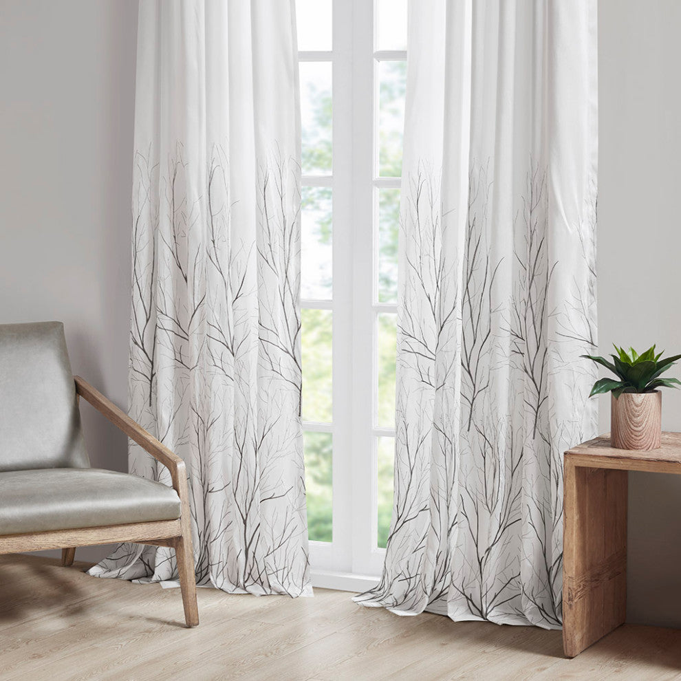 Madison Park Andora Embroidered Faux Silk Window Panel