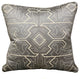 Plutus Daria Moss Silver Geometric Luxury Throw Pillow, 22"x22"
