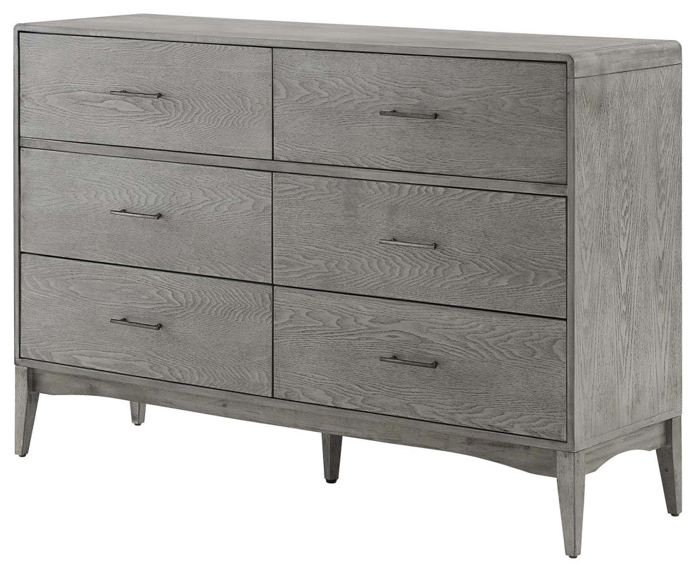 Dresser Drawer Chest Stand, Wood, Gray, Modern Farmhouse Living Room