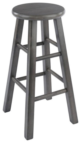 Home Square 2 Piece Transitional Solid Wood Counter Stool Set in Rustic Gray