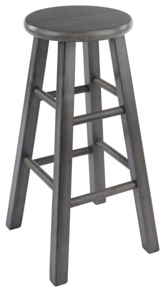 Home Square 2 Piece Transitional Solid Wood Counter Stool Set in Rustic Gray