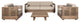 Vivid Outdoor Patio 4-Piece Conversation Set Taupe Olefin Cushions