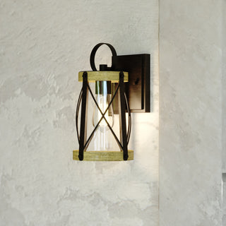 Harwood 6.5" Outdoor Wall Light Oxidized Iron and Burnished Elm