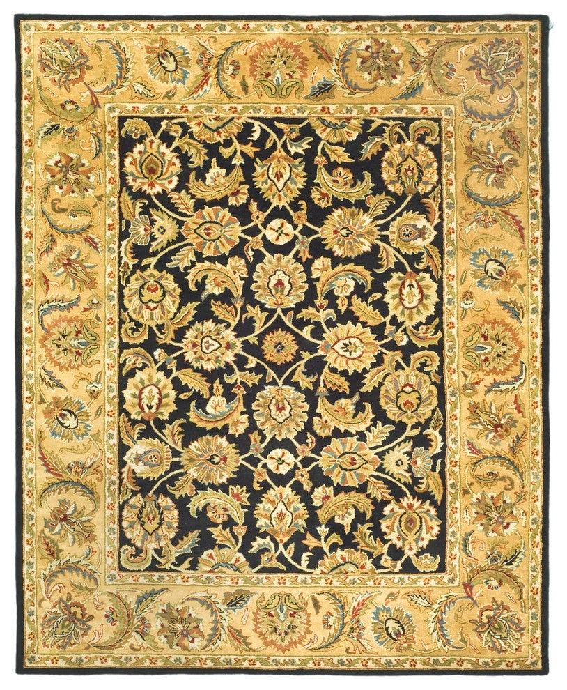 Safavieh Classic Cl758B Black, Gold Area Rug, 5'0" X 8'0"