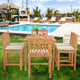7 Piece Teak Chippendale 55" Rect Bistro Counter Set, 2 Arm and 4 Side Stools