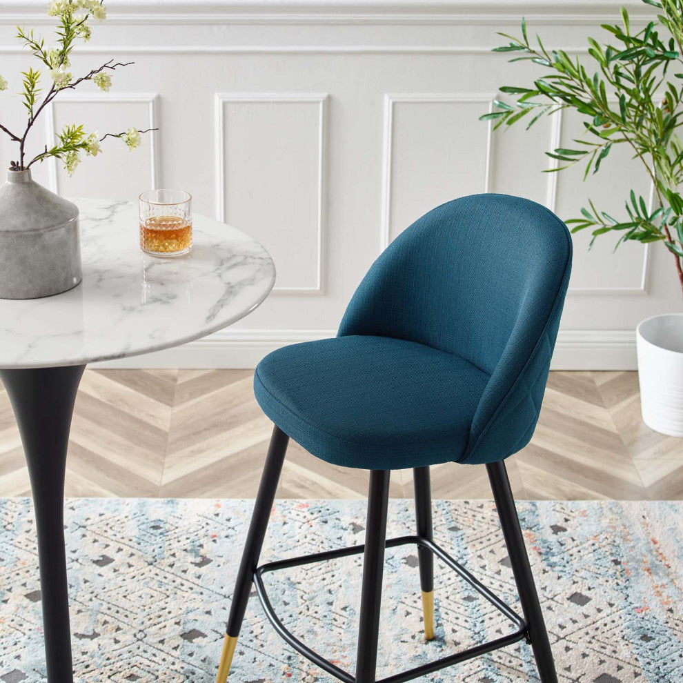 Cordial Fabric Bar Stools Set of 2, Azure