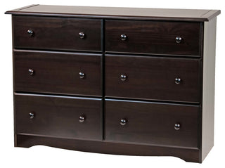 100% Solid Wood Double Dresser, Java