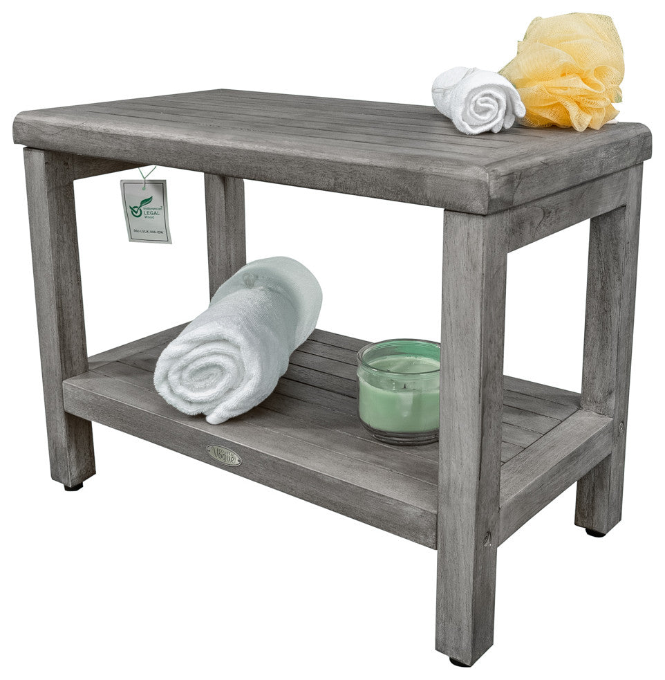 CoastalVogue Eleganto 24" Wide ShowerBench GR115, Gray