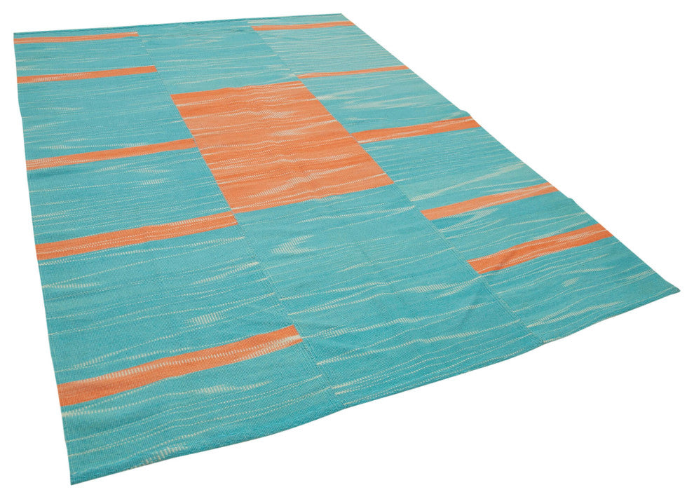 Rug N Carpet - Handmade Turkish 6' 9'' x 9' 4'' Flatweave Wool Kilim Rug