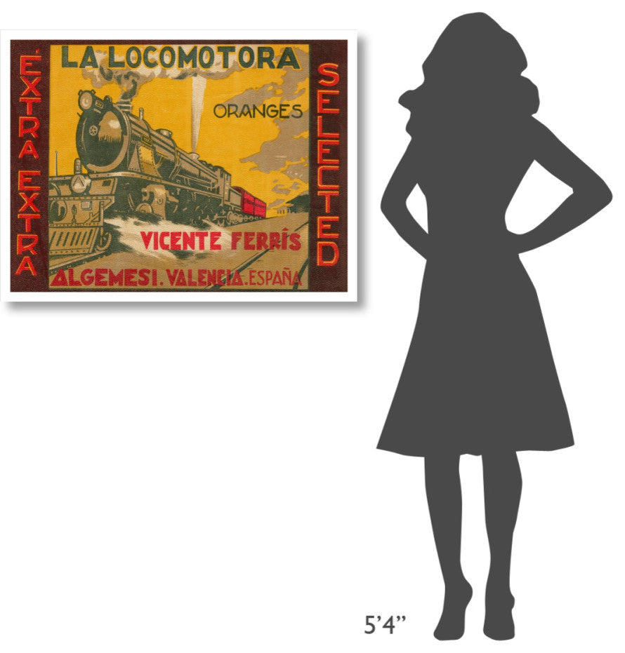 "La Locomotora Oranges" Digital Paper Print by Retrolabel, 38"x29"