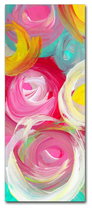 'Rose Garden Circles Vertical 2' Canvas Art, 19x8
