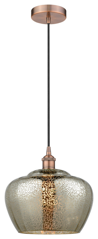 Innovations 616-1P-AC-G96-L Fenton 1 Light 11" Mini Pendant, Antique Copper