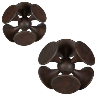 Uttermost Balanced Harmony Dark Wooden Sculptures Set of 2