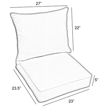 Sorra Home Sunbrella Outdoor Corded Deep Seating Pillow and Cushion Set