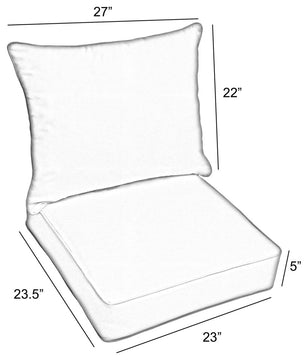 Sorra Home Sunbrella Outdoor Corded Deep Seating Pillow and Cushion Set