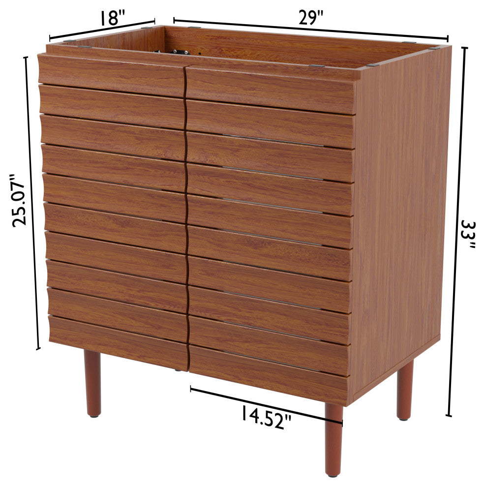 30" Modern Farmhouse 2-Shelf Bath Vanity Cabinet Only (Sink Basin not Included)