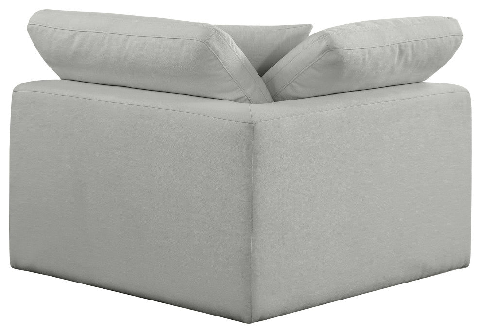 Comfy Beige Linen Textured Fabric Modular Chair, Grey, Linen Textured Fabric, Corner Chair
