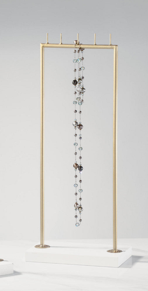 18" White and Gold Jewelry Display Stand