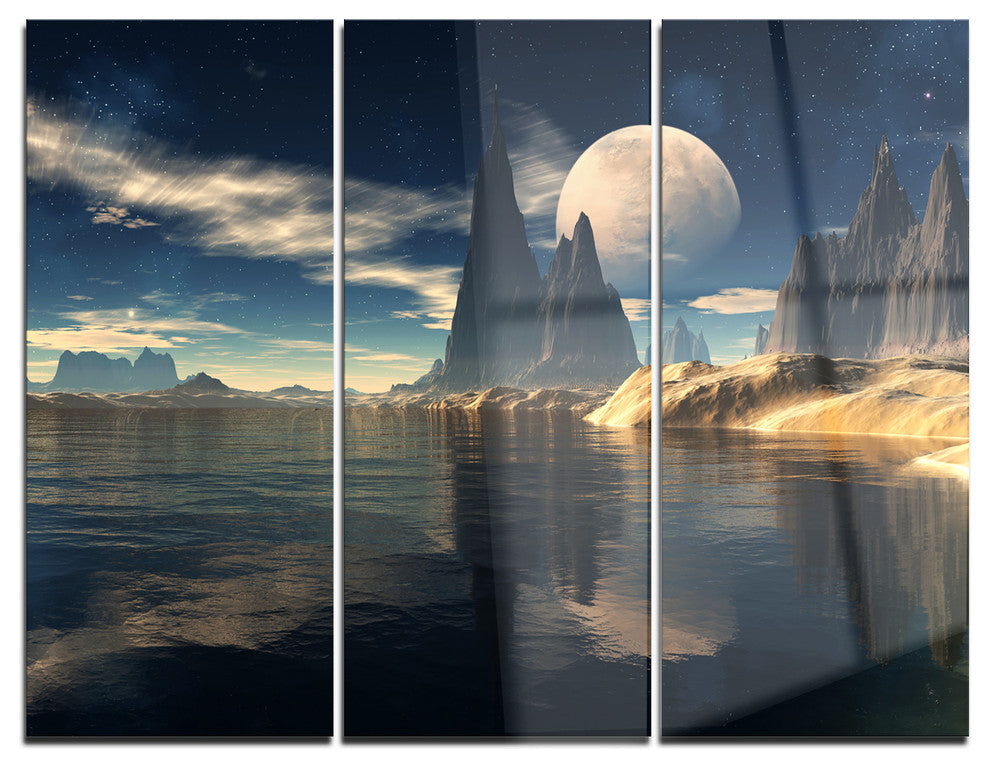 "Antara Alien Planet" Photography Metal Wall Art, 3 Panels, 36"x28"