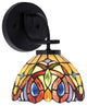Cavella 1 Light Wall Sconce, Matte Black Finish, 7" Lynx Art Glass
