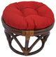 18" Round Spun Polyester Tufted Footstool Cushion, Papprika