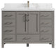 Malibu 48 Single Sink Bath Vanity in Elephant Skin Gray 2" Calacatta Nuvo