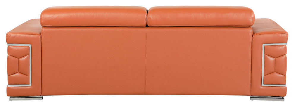 Rome Contemporary Genuine Italian Leather Sofa Camel