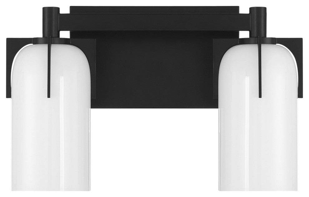 Caldwell 2-Light Bathroom Vanity Light, Matte Black