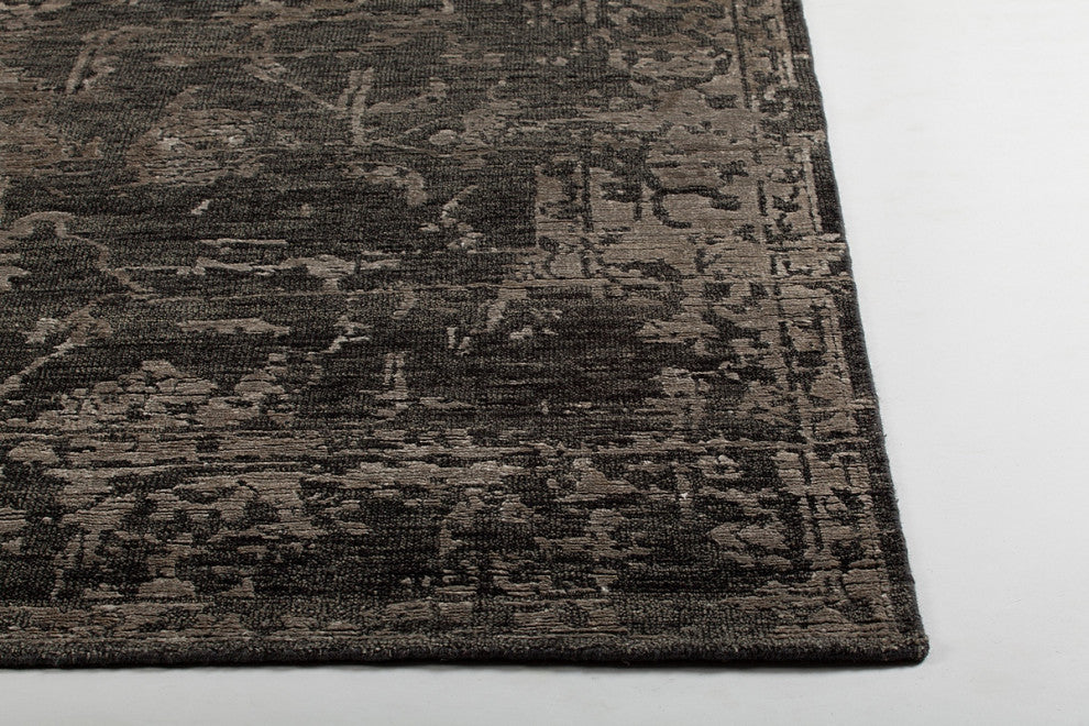 Sasha Hand-knotted Traditional Rug, Beige/Gray, Rectangular 7'9x10'6