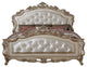 ACME Gorsedd Eastern King Bed, Fabric and Golden Ivory