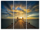 "Wooden Bridge Under Dramatic Sky" Sea PierMetal Wall Art, 3 Panels, 36"x28"