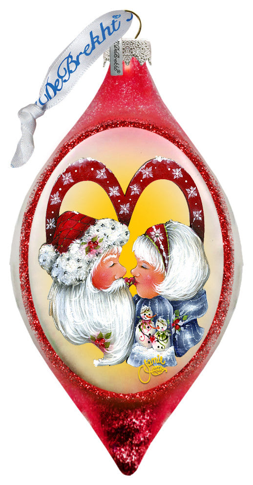 Merry Kissmas Glass Ornament