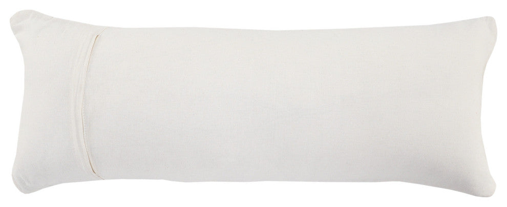 Ox Bay Handwoven White/Multi Geometric Cotton Blend Pillow Cover, 14"x36"