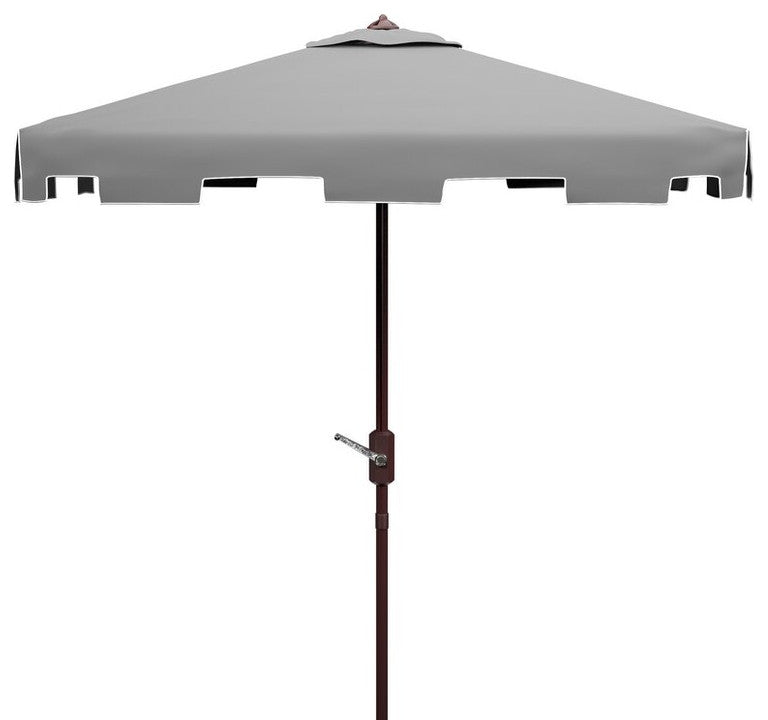 Safavieh Zimmerman 7.5' Square Market Umbrella, Grey / White