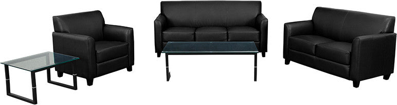 HERCULES Diplomat Series Reception Set with Clean Line Stitched Frame, Black