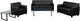 HERCULES Diplomat Series Reception Set with Clean Line Stitched Frame, Black