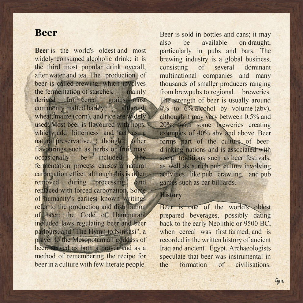 "Beer Toast" Framed Painting Print, 18"x18"