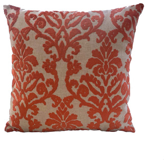 Plutus Fire Ridge Orange Floral Luxury Throw Pillow, Double Sided 18"x18"