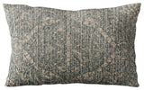 Plutus Blue Hidden Park Medallion Luxury Throw Pillow, 12"x20"