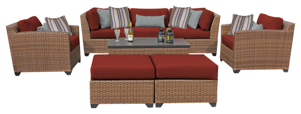 Laguna 8 Piece Outdoor Wicker Patio Furniture Set 08c