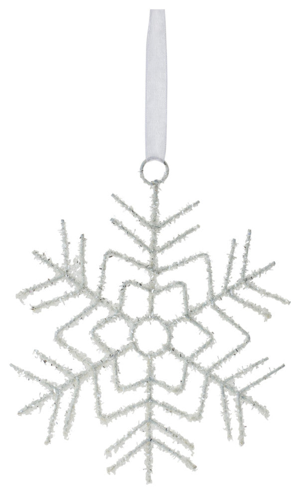 Glittered Wire Snowflake Ornament, 12-Piece Set